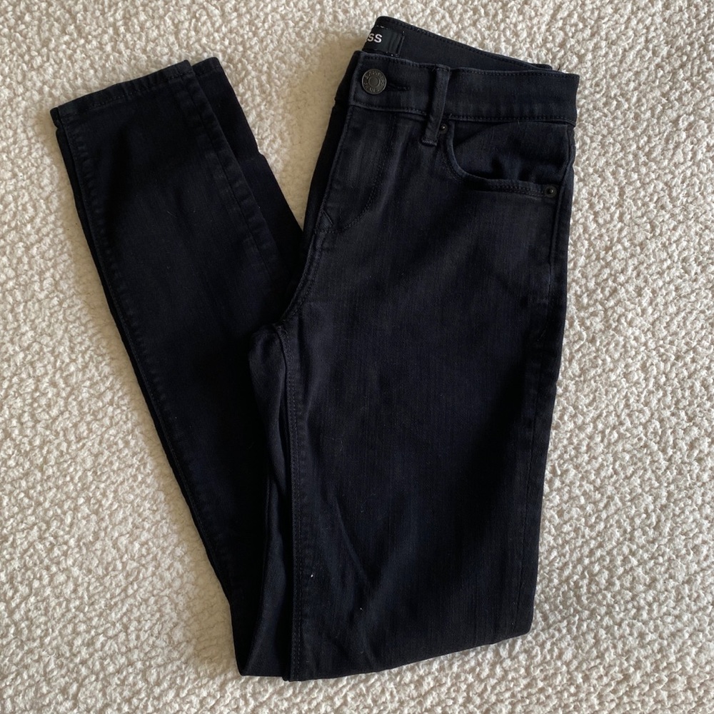 Express Mid-Rise Legging-style skinny jeans in black